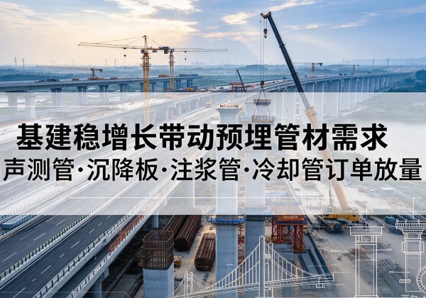 新吴基建稳增长带动预埋监测管材需求，声测管、沉降板、注浆管订单持续放量